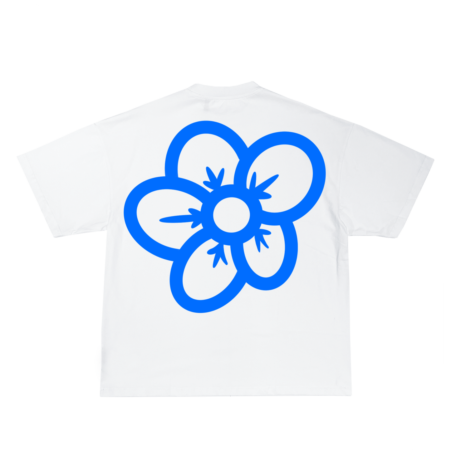 T-SHIRT FLOWER BLEU