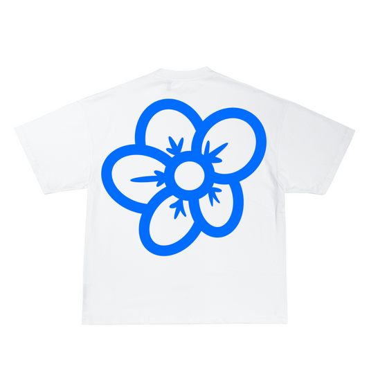 T-SHIRT FLOWER BLEU